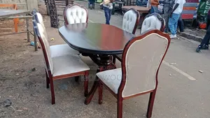 Classic Oval Solid Wood Six-Seater Dining Set