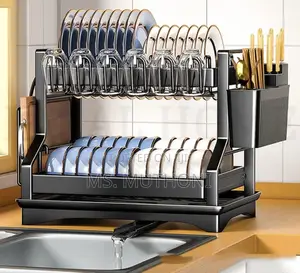 Heavy-duty 2-tier Dish Drying Rack With Drainage