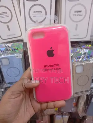 iPhone 7 or 8 Bright Pink, Soft-Touch Liquid Silicone Case