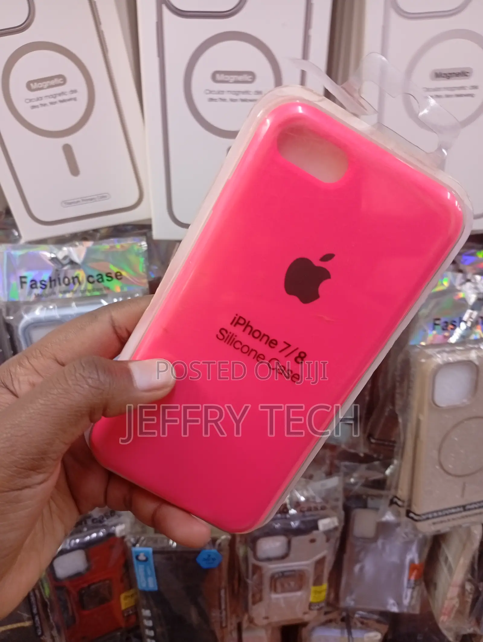 iPhone 7 or 8 Bright Pink, Soft-Touch Liquid Silicone Case