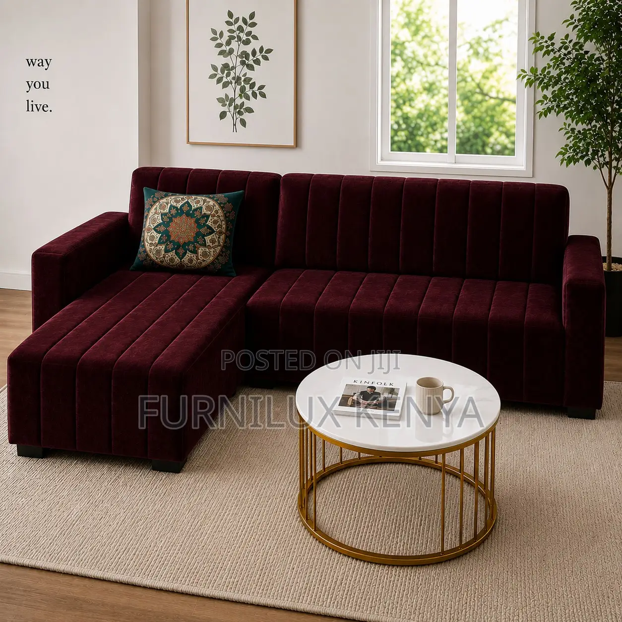 L-Shaped Sofa – Minimalist Lounge Couch With Chaise, Sectional Sofa