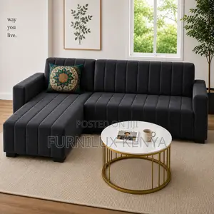 L-Shaped Sofa – Minimalist Lounge Couch With Chaise, Sectional Sofa