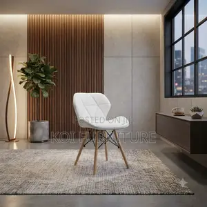Dining Chairs; Modern New Eames Leather Padded Dining Chairs