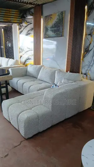 6 Seater Bubble Design L Sofa With Cushions