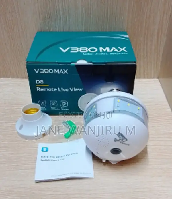 New ~~V380 Max D8 Bulb Wifi Security Camera 360° PTZ