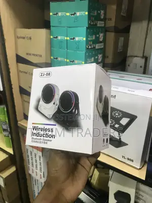 Zj-08 Wireless Induction Speaker -Bluetooth 5.3 With RGB Phone Stand