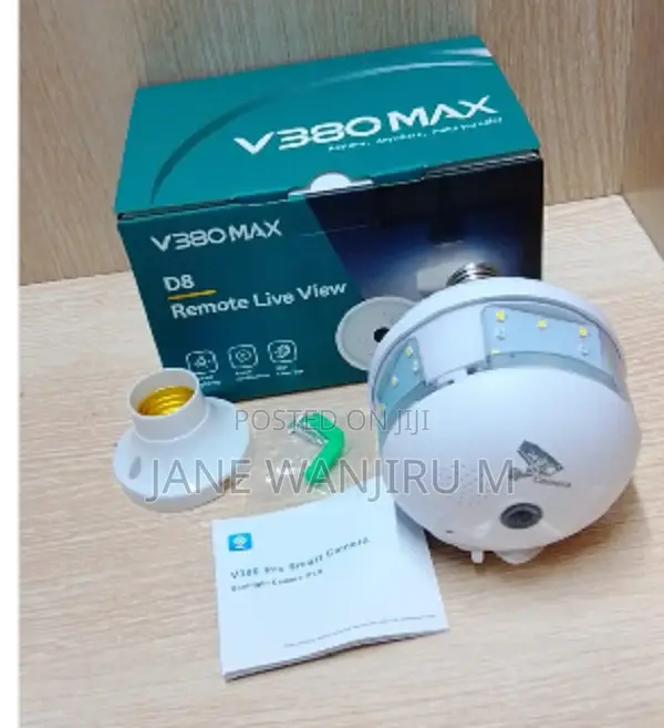 V380 Max D8 Wireless PTZ Bulb CCTV Camera