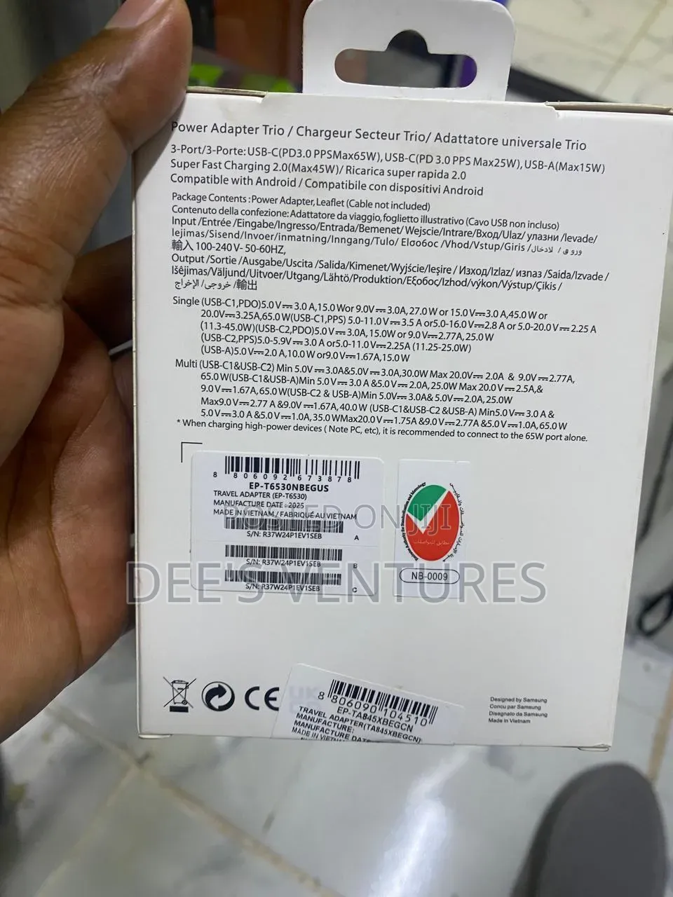 Samsung 65w Power Adapter Trio