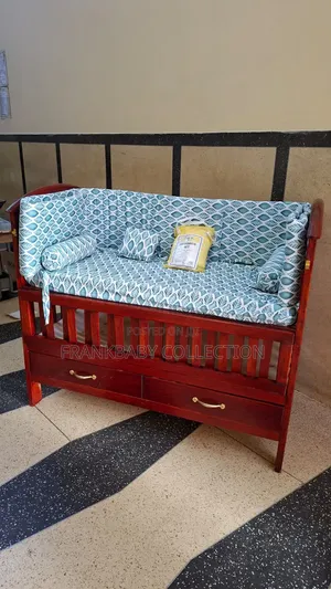 Luxury Wooden Baby Cot With Complete Bedding Set