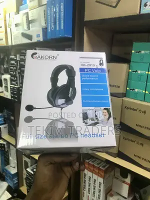 Oakorn Ok-2010 Full-Size Stereo Pc Headset With Boom Mic 4 Gaming/Work