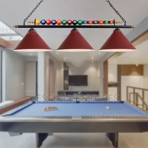 Quality Red Hanging 3-Shade Pool Table Light