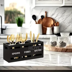 3 Compartment Wooden Cutlery Holder