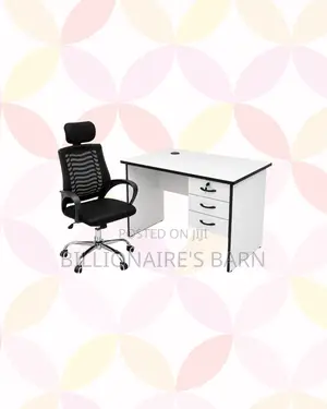Compact 1m Desk and Headrest Mesh Chair for Focused Tasks