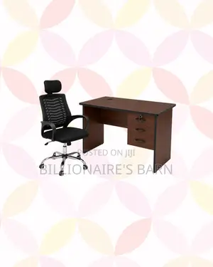 Compact 1m Desk and Headrest Mesh Chair for Smooth Routines