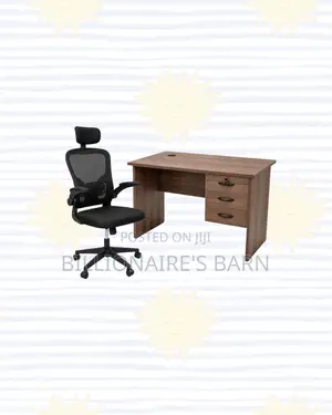 Compact 1m Desk and Flip-Up Arms Ergonomic Chair for Clear Workspaces