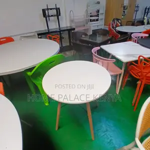 Dining Table: Round White Top Dining Table With Eiffle Legs