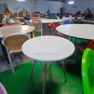 Dining Table: Round White Top Dining Table With Eiffle Legs