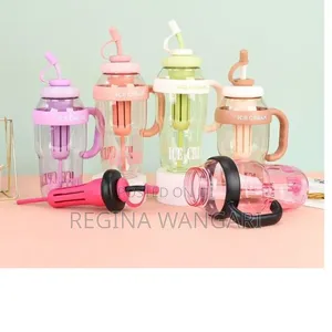 *Large Capacity Ice Cream Cup/ Water Bottle Straw Cup* *1300ml*