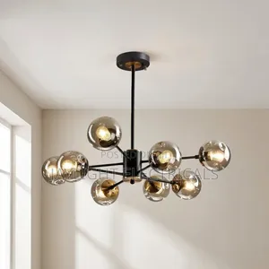 E E27 8 Heads Ball Glass Chandeliers Modern Indoor Lighting Home