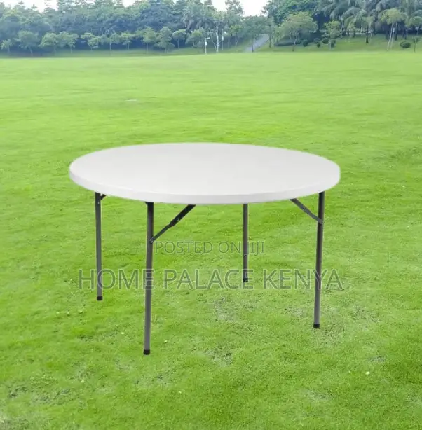 Conference Table: Round Large Capacity Table With Panel Steel Frame