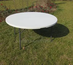 Conference Table: Round Large Capacity Table With Panel Steel Frame