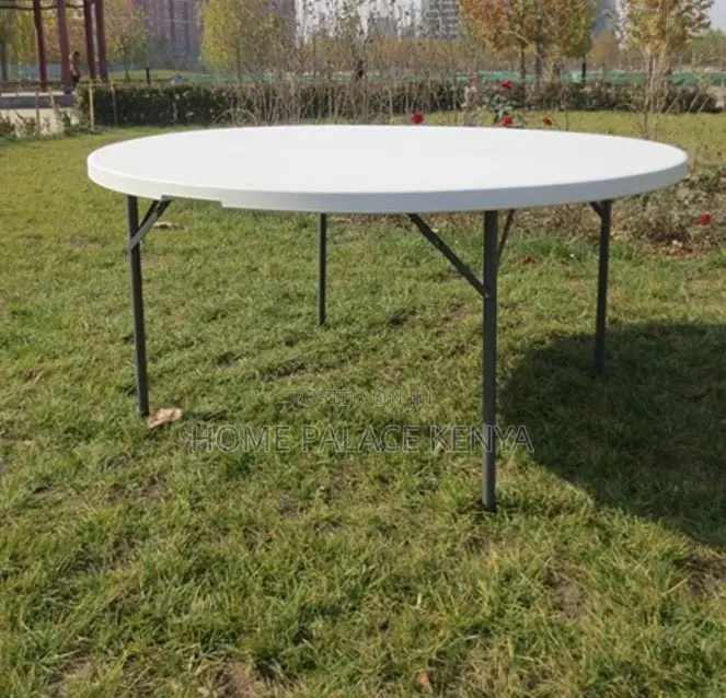 Conference Table: Round Large Capacity Table With Panel Steel Frame