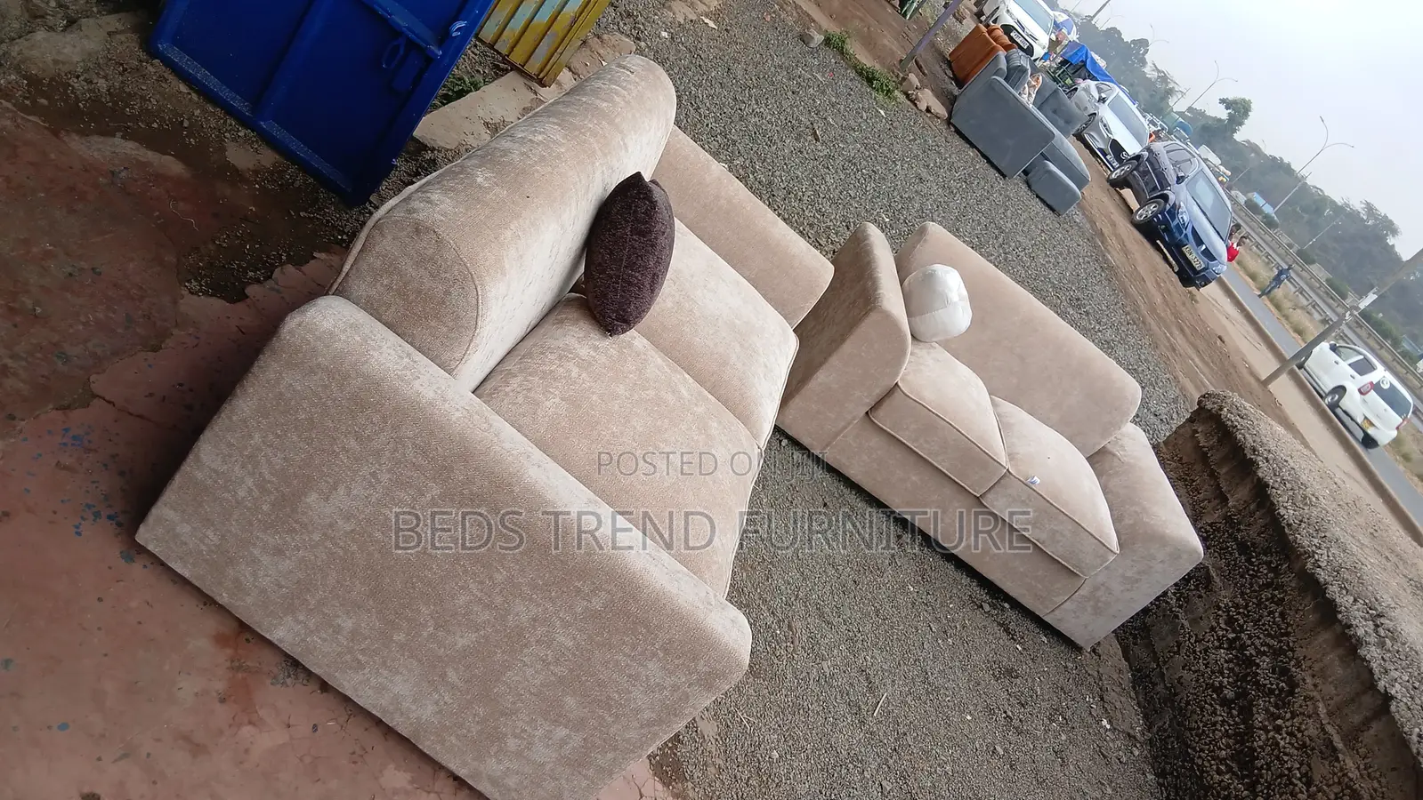 5 Seater Sofa Set – 3,2 Beige Upholstered Design