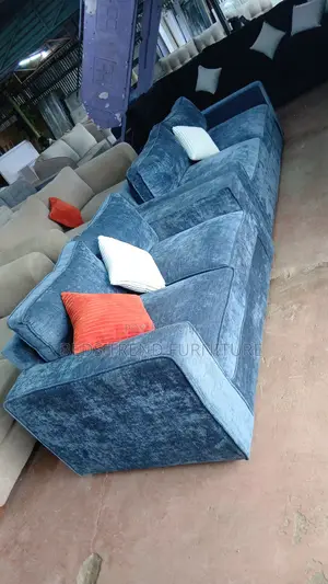 5 Seater Sofa Set – 3,2 Blue Velvet Fabric