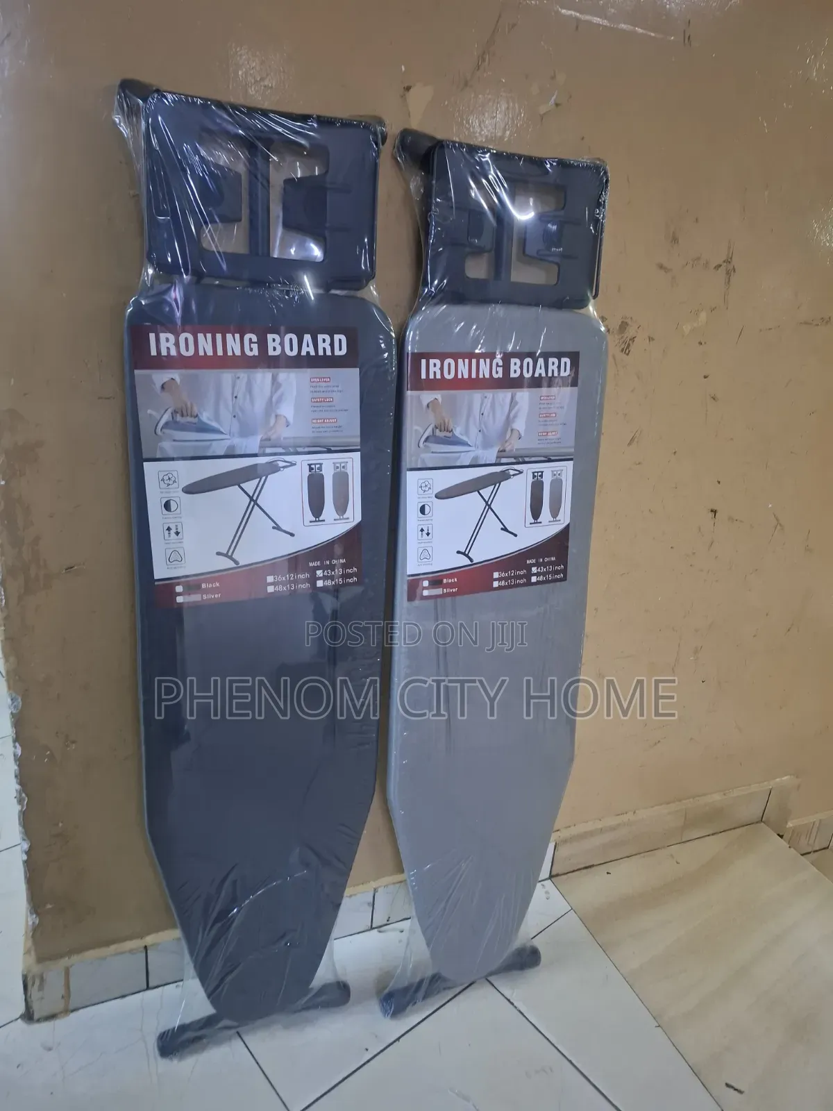 Large Plain Black and Grey Ironing Boards