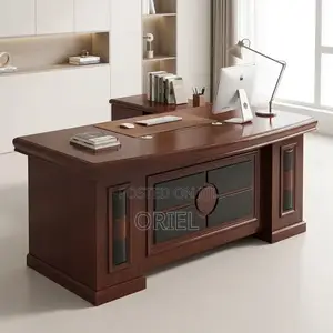Office Desk : 1.5m Mahogany Finish Office Desk