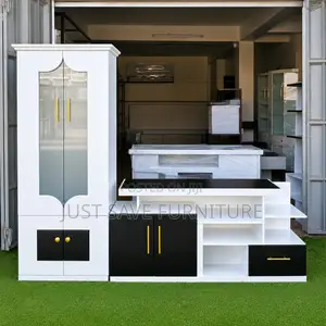 Modern 2-Door Wardrobe With Tv Stand Combo