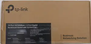 TP-Link 16port 10/100 MBPS With 2-Port Gigabit ,16- Poe+-Sl1218mp