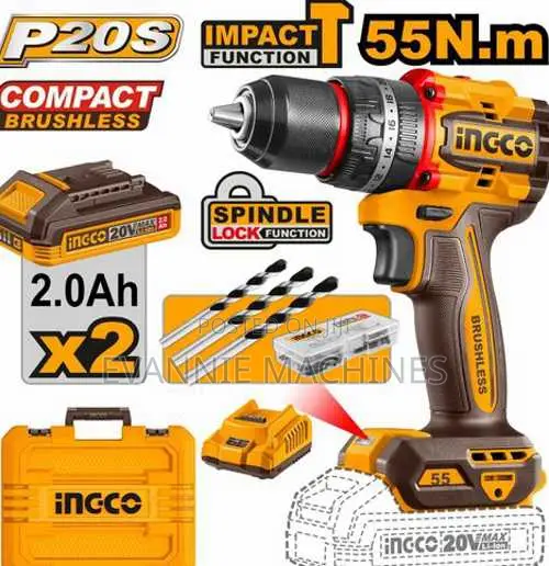 Ingco Cidli20558 Compact Brushless Cordless Impact Drill 55nm