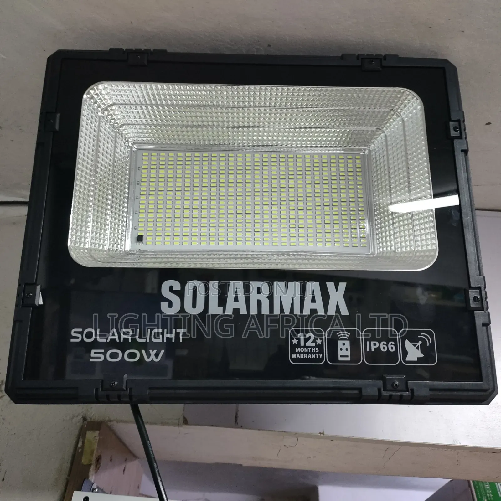 500 Watts Solarmax Floodlight 12 HRS Light Remote Controlled