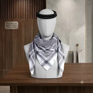Traditional Red White Keffiyeh / Shemagh Headscarf With Agal