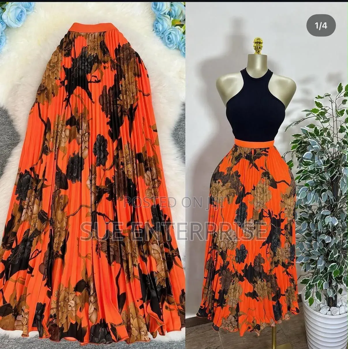 Plitted Flare Skirt