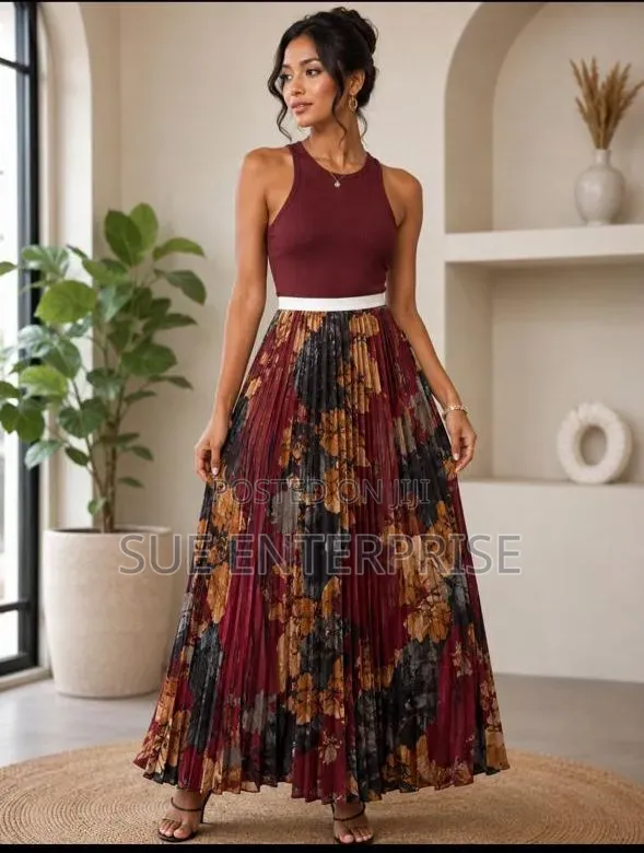 Plitted Flare Skirt