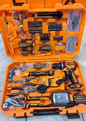 Ingco 166pcs Toolkit
With 66nm Drill
1battery 20v