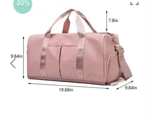 Pink Gym/Sport/Duffle Bag With Shoe Compartment