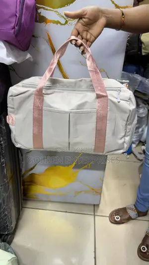 Beige Gym/Sports/Luggage Bag With Shoe Compartment