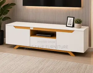 5ft Modern White Tv Stand | Entertainment Unit With Storage Cabinet