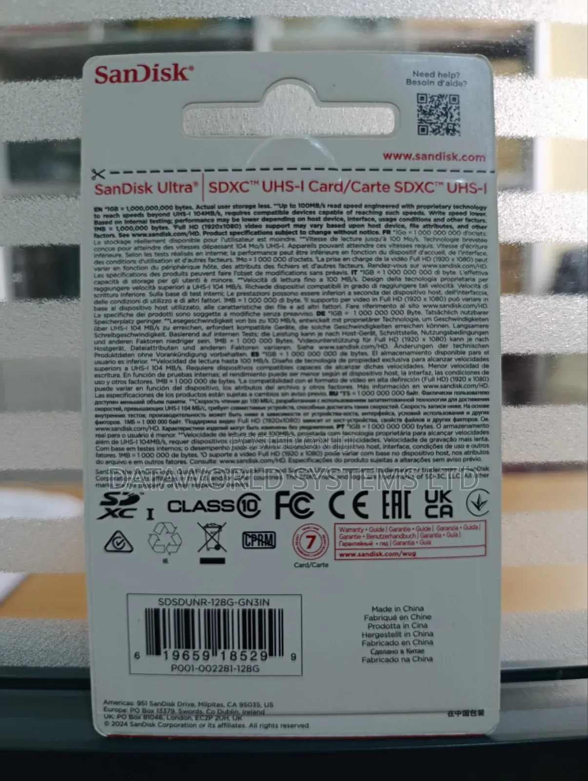 Sandisk Ultra 128gb SDXC Memory Card 100mb/S