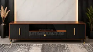 Noir Prestige 6ft Tv Stand | Premium Black Walnut Entertainment Unit