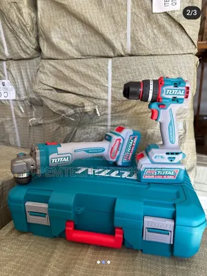 Total 20vcombo Kit With Cordless Impact Drill and Angle Grinder.
