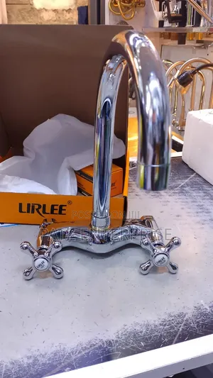 Chrome Dual Handle Kitchen Mixer Tap_high Arc(Hot Cold)