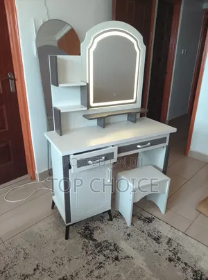 Modern Dressing Table With Mirror and Stool