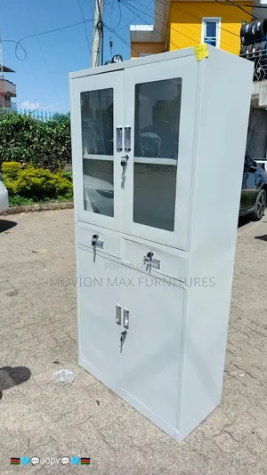 4lockable Filling Cabinet Half Glass File Cabinet
