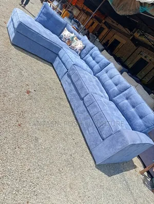 Blue L Shape Sofa 7-Seater + Free Delivery