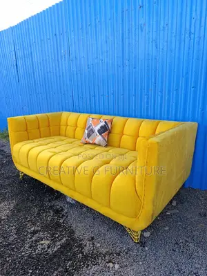 3-Seater Yellow Sofa