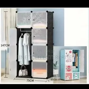 Portable 2- Column by 4 Plastic Wardrobes